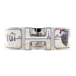 Hermes Wide Clic Clac H Bracelet Printed Enamel